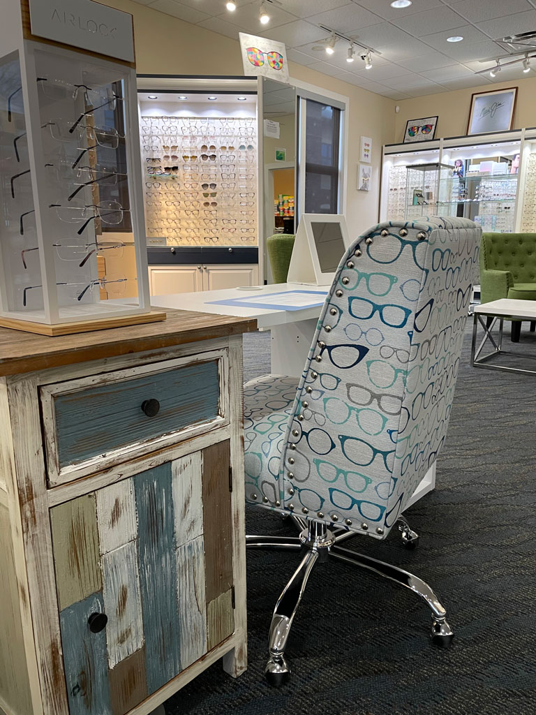 chair-office_services office chair with glasses pattern on it